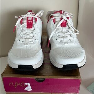 Ryka Court Agility Sneaker Tennis or Pickleball Athletic Pink and white shoe 8 M